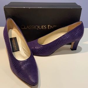 Classiques Entier Purple Snakeskin Leather Pumps